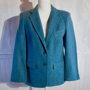 Vintage Bretton Place Blue Wool Blend Blazer Jacket - Women's Size 12